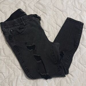Torrid Black Skinny Distressed Jeans 14XS